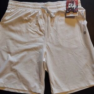 G‎ Gradual White Drawstring Waist Casual Long Athleisure Bermuda Shorts Mens L